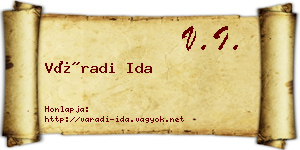 Váradi Ida névjegykártya